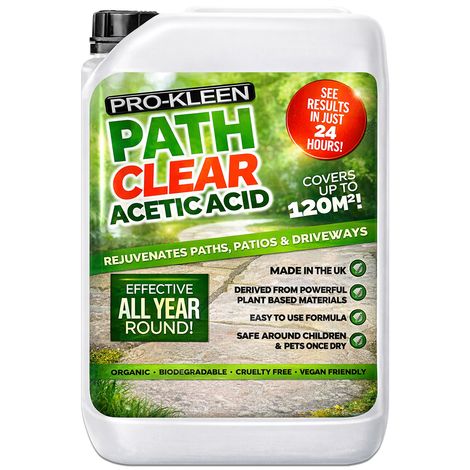 ProKleen Path Clear Acetic Acid Cleans Paths, Patios And Driveways